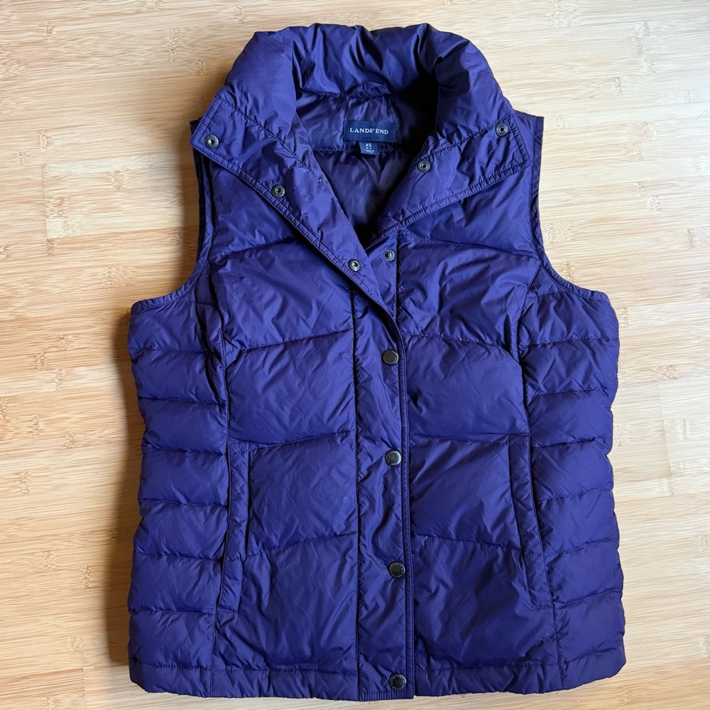 💜 Lands End purple puffer vest - XS